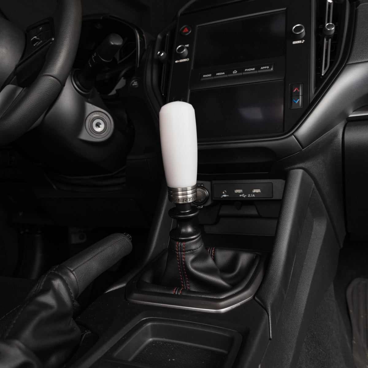 OVERTAKE Stage 1.5 Drivetrain Kit - ModKnob Delrin Tall White Shift Knob - 2015-2026 Subaru WRX / 2018-2023 Crosstrek
