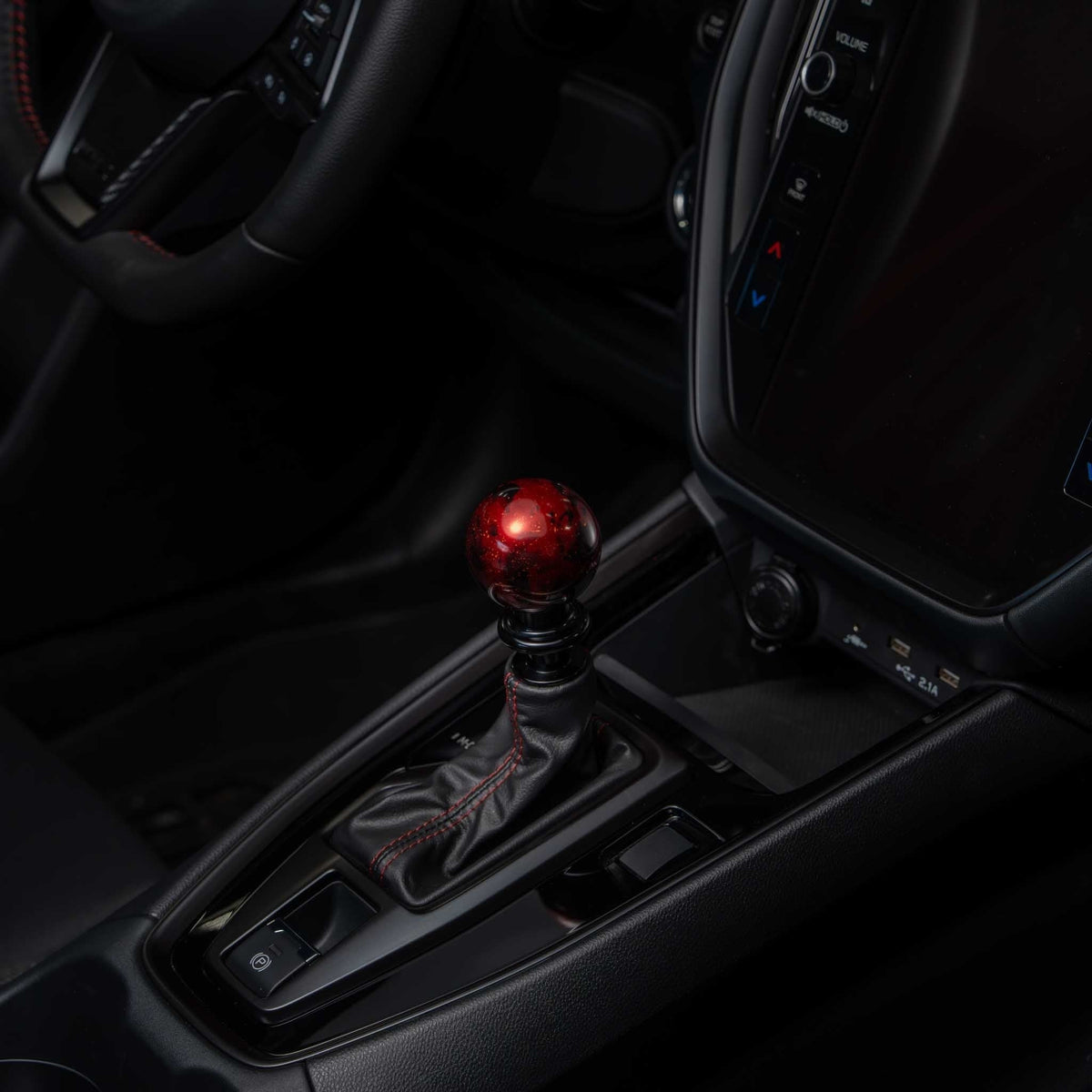 Billetworkz Automatic Shifter - Red Cosmic Space - Fits Subaru CVT: WRX (2022+), Crosstrek (2024+), Forester (2025+), Impreza (2024+), Legacy/Outback (2015+)