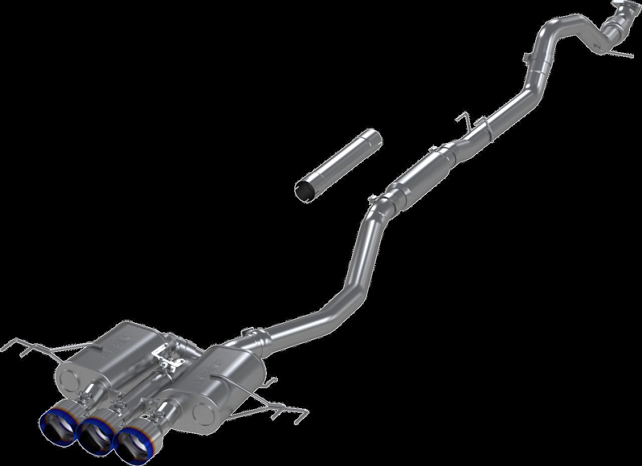 MBRP T304 Stainless Steel 3" Cat-Back - Triple Center Outlet with Burnt End Tips - 2023-2024 Honda Civic Type R