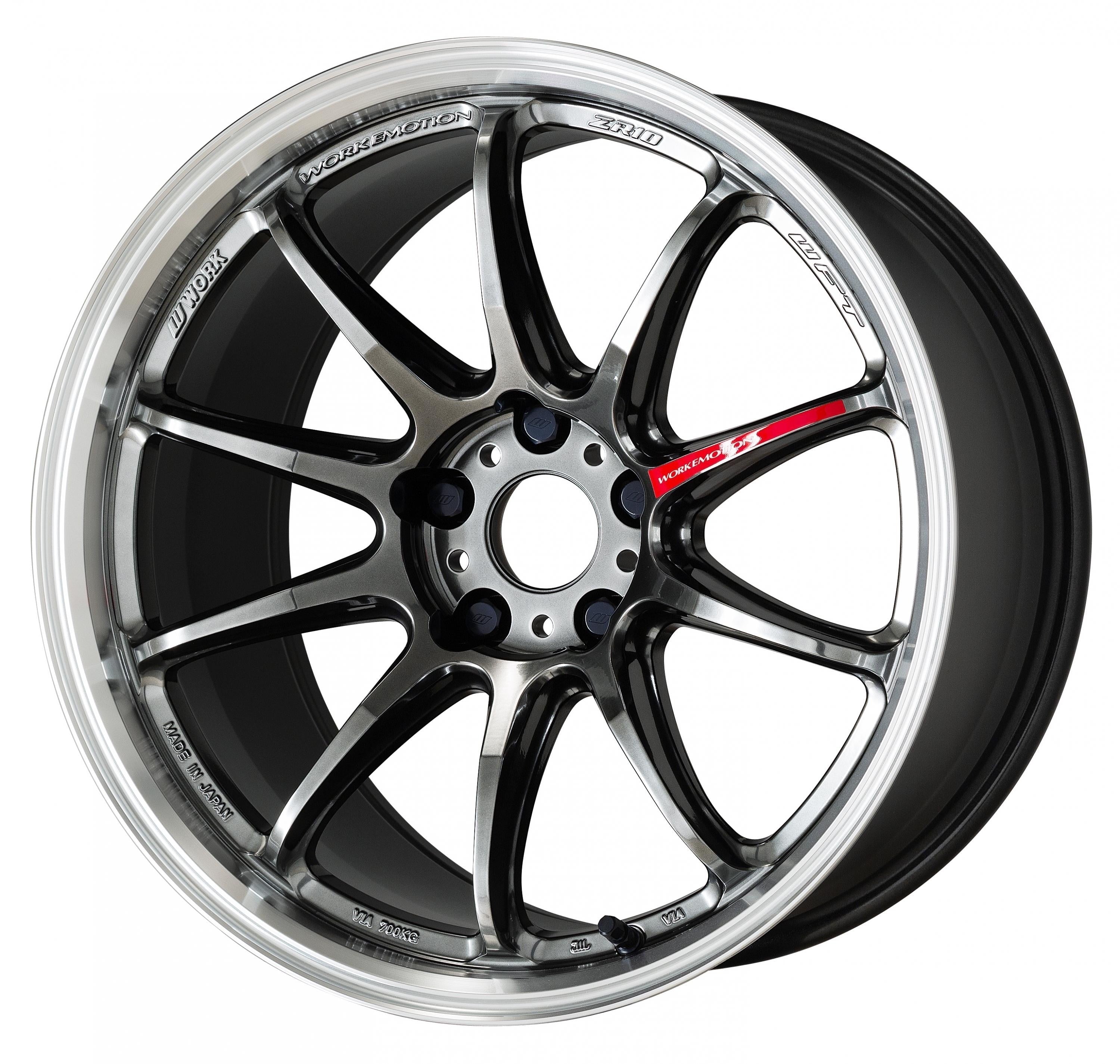 Work Wheels Emotion ZR10 Glim Black Diamond Rim Cut (GTKRC) 18x8.5 +38 5x114.3 (Sold as Pair) - 2015-2024 Subaru WRX / 2015-2021 STI / 2019-2024 Forester