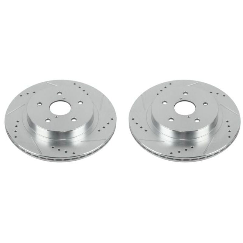 Power Stop Evolution Drilled & Slotted Rotors - Rear - 2015-2018 Subaru Legacy