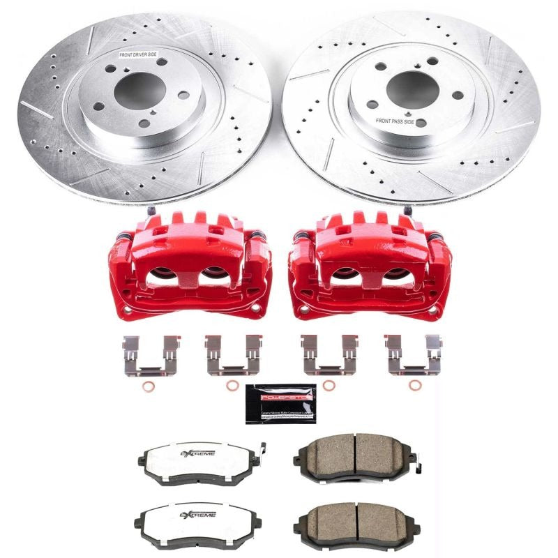 Power Stop Z26 Street Warrior Brake Kit w/Calipers - Front - 2004-2006 Subaru Baja