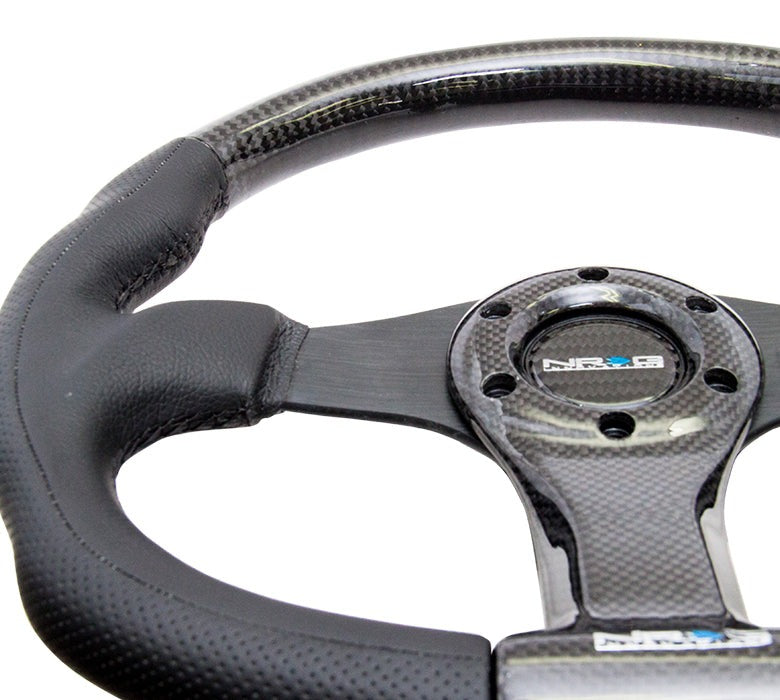 NRG Carbon Fiber Steering Wheel 350mm Oval Black - Universal