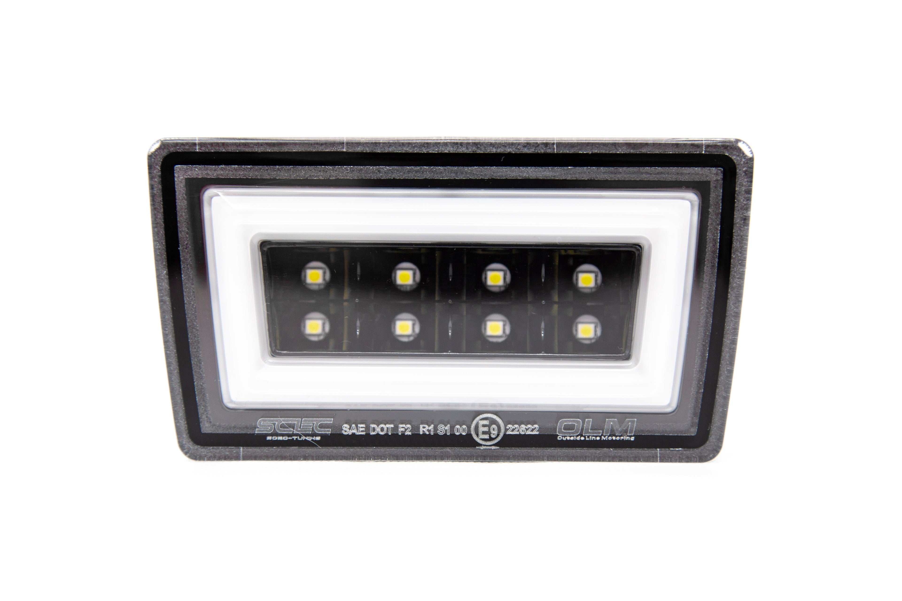 OLM NB+R F1 Rear Brake Light (Clear Lens, Gloss Black Base, White Bar) - 15+ WRX / STI