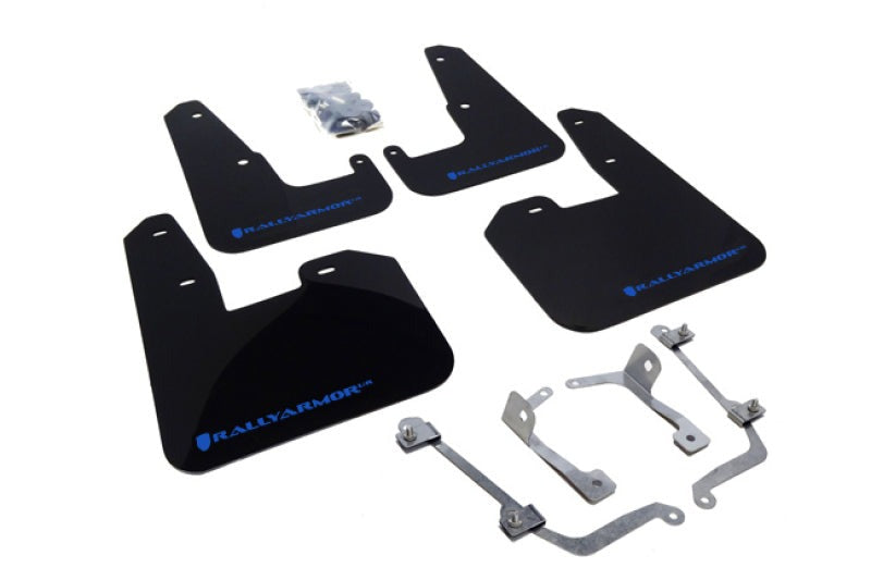 Rally Armor Black UR Mud Flap w/Blue Logo - 2008-2014 Subaru STI (Hatch Only) / 2011-2014 WRX (Hatch Only)