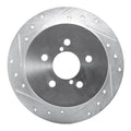 R1 Concepts Drilled & Slotted Silver Rear Left Brake Rotor - 2005-2009 Subaru Outback