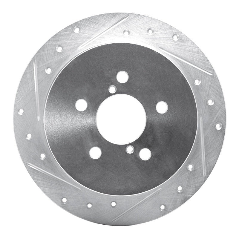 R1 Concepts Drilled & Slotted Silver Rear Left Brake Rotor - 2005-2009 Subaru Outback