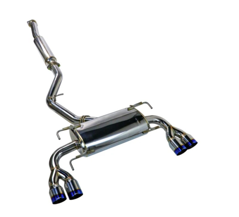 Remark Sports Touring Cat-Back Exhaust - Burnt Quad Tips (Resonated) - 2008-2014 Subaru WRX / STI GR Hatch