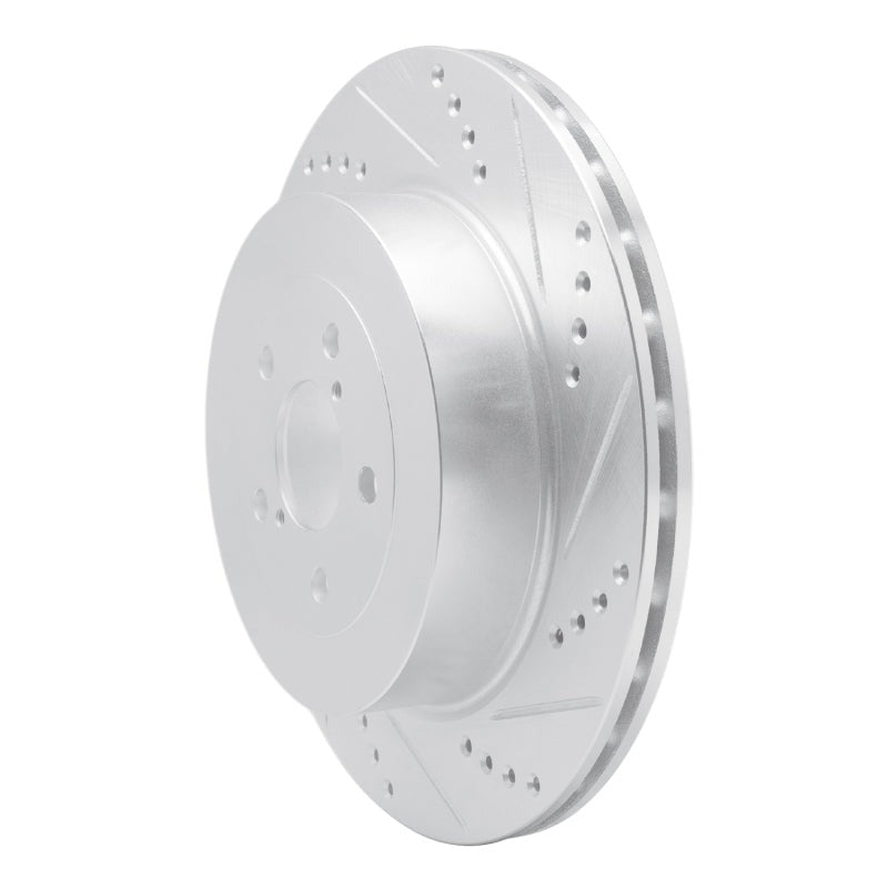 R1 Rear Right Drilled & Slotted Silver Brake Rotor - 2004 Subaru STI