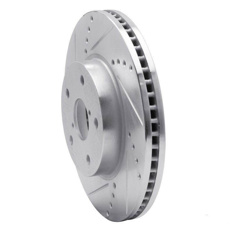 R1 Concepts Drilled & Slotted Silver Front Left Brake Rotor - 2015-2019 Subaru Legacy