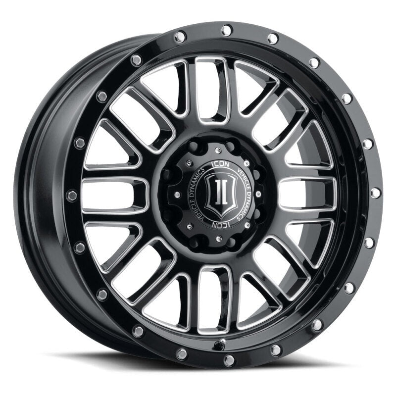 ICON Alloys Alpha 20x9 6x5.5 +16mm 5.625" Backspacing Gloss Black with Milled Windows Wheel - 1220909056GBMW