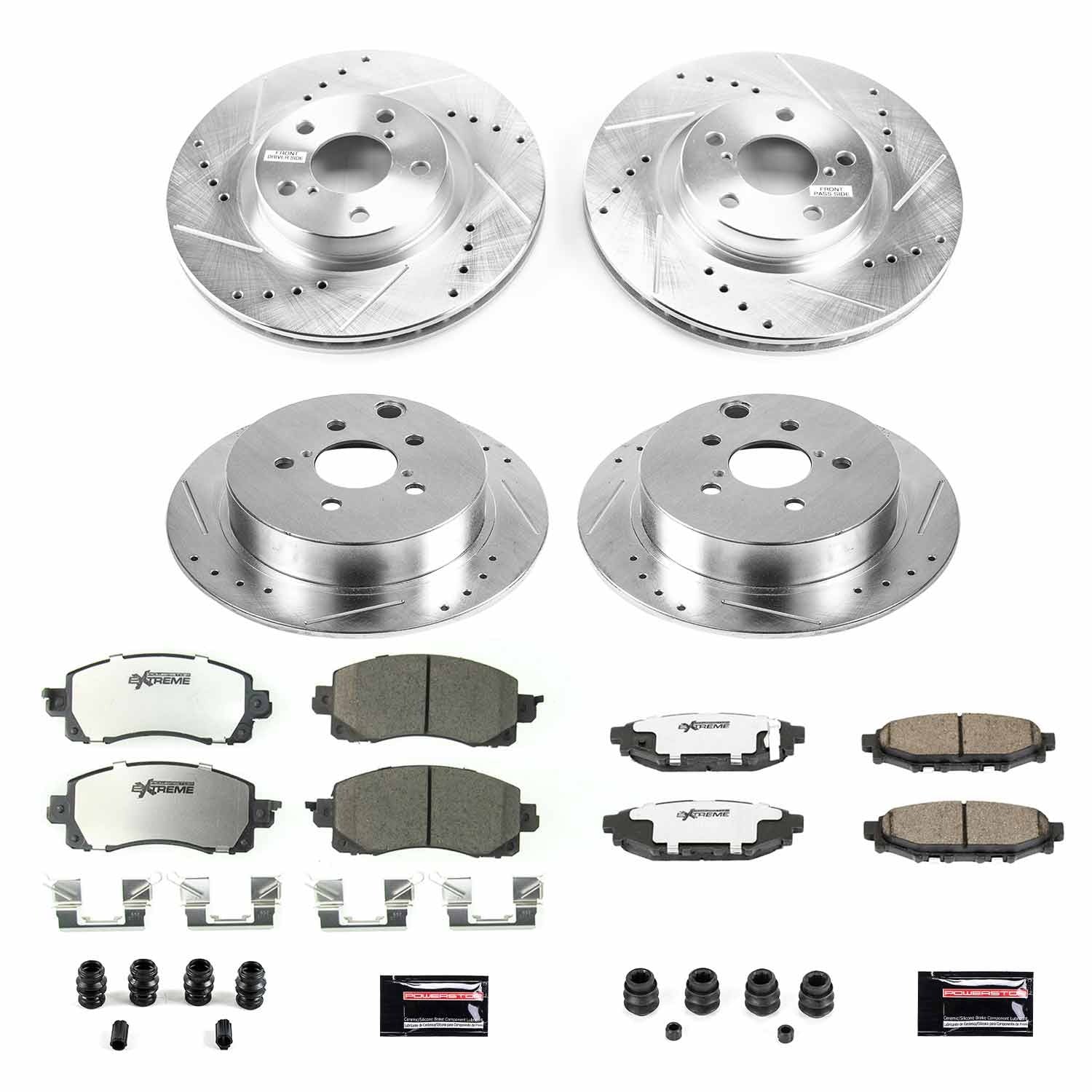 Power Stop Z26 Street Warrior Brake Kit Front and Rear - 2017-2019 Subaru Impreza