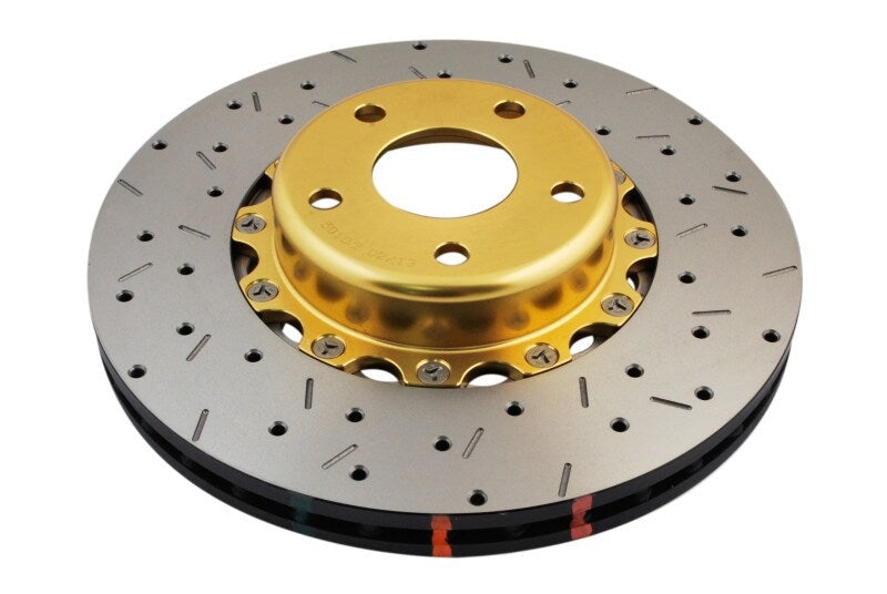 DBA 5000 Series Front Drilled & Slotted 2-Piece Rotor w/ Gold Hat - 2002-2010 Subaru WRX / 2013-2016 Scion FR-S / 2013-2020 Subaru BRZ