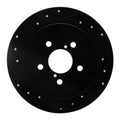 R1 Concepts Drilled & Slotted Black Rear Left Brake Rotor - 2005-2009 Subaru Legacy