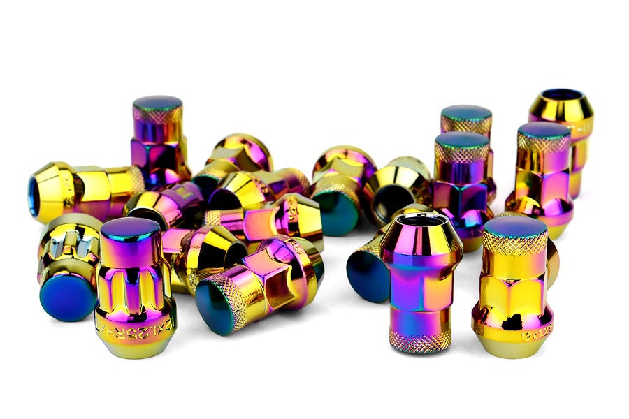 Wheel Mate Muteki SR35 Close End Lug Nuts w/ Lock Set - Neon 12x1.25 35mm