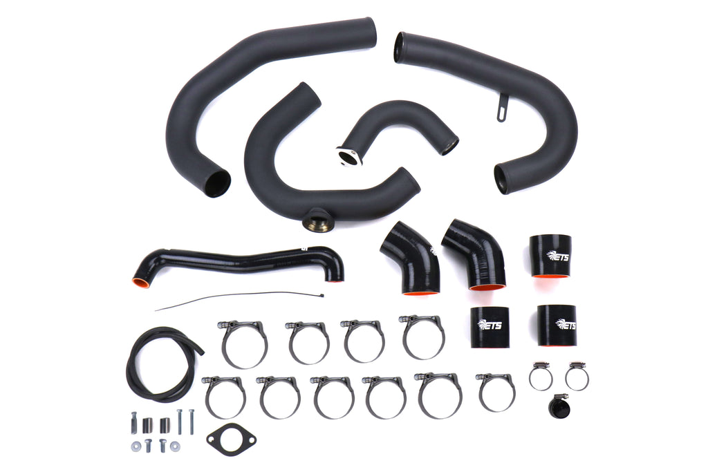 ETS Front Mount Intercooler Piping Kit w/ HKS BOV Flange Wrinkle Black - 2015-2021 Subaru WRX