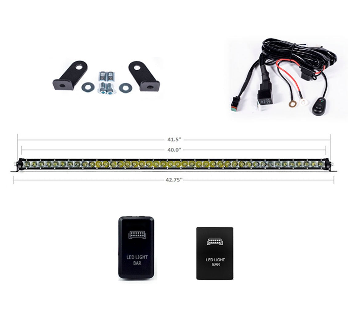 40" Cut-Out Prinsu Roof Rack Slim LED Light Bar Bracket Kit