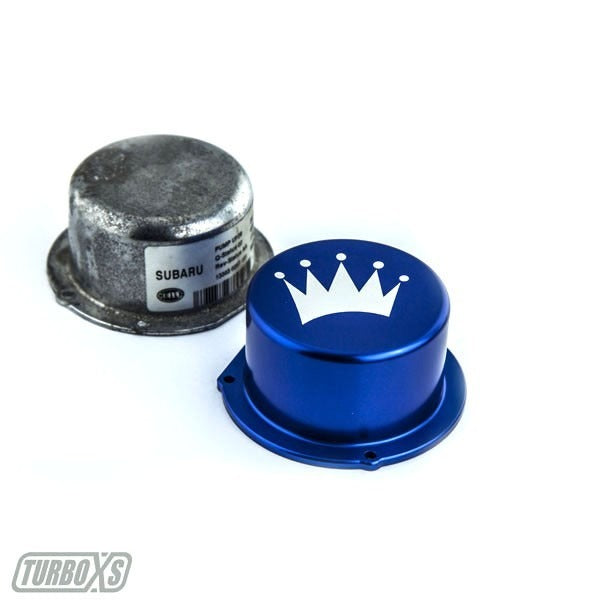 TurboXS Billet Aluminum Vacuum Pump Cover Blue - 2015-2021 Subaru WRX