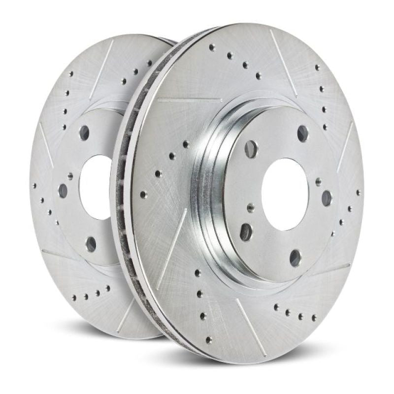 Power Stop Evolution Drilled & Slotted Rotors - Rear - 2014-2018 Subaru Forester