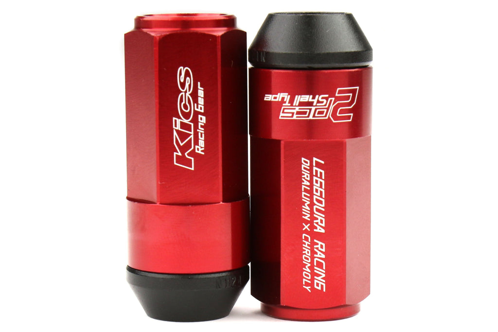 Project Kics Leggdura Racing Shell Type Lug Nut Set 53mm Closed-End Look 12X1.25 Red