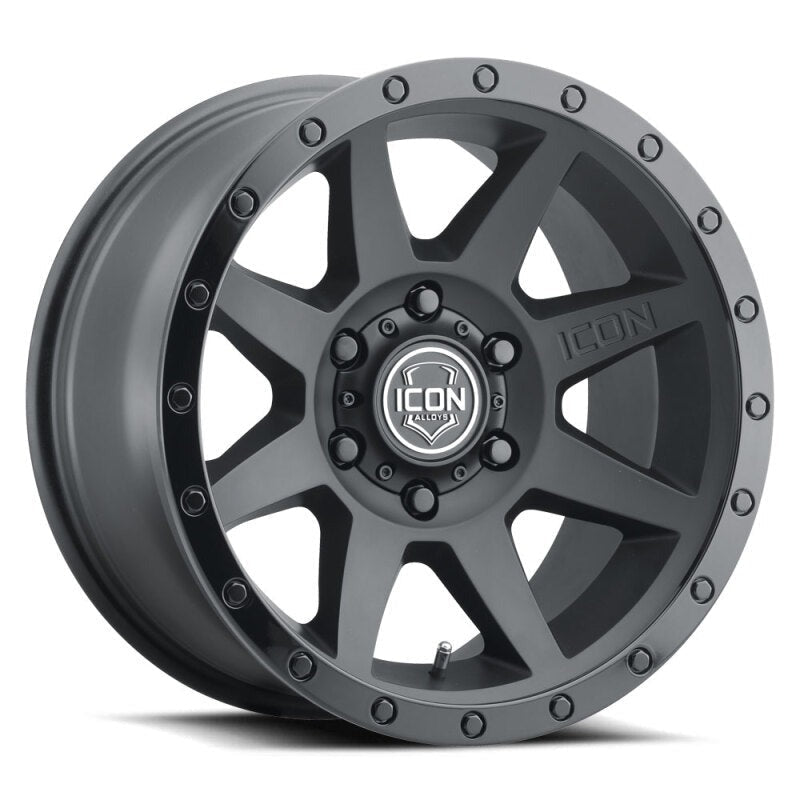 ICON Alloys Rebound 18x9 5x5 -12mm 4.5" Backspacing Double Black Wheel - 1818907345DB