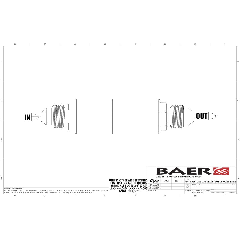 Baer Brakes Residual Valve - 10LB, -3AN Fittings