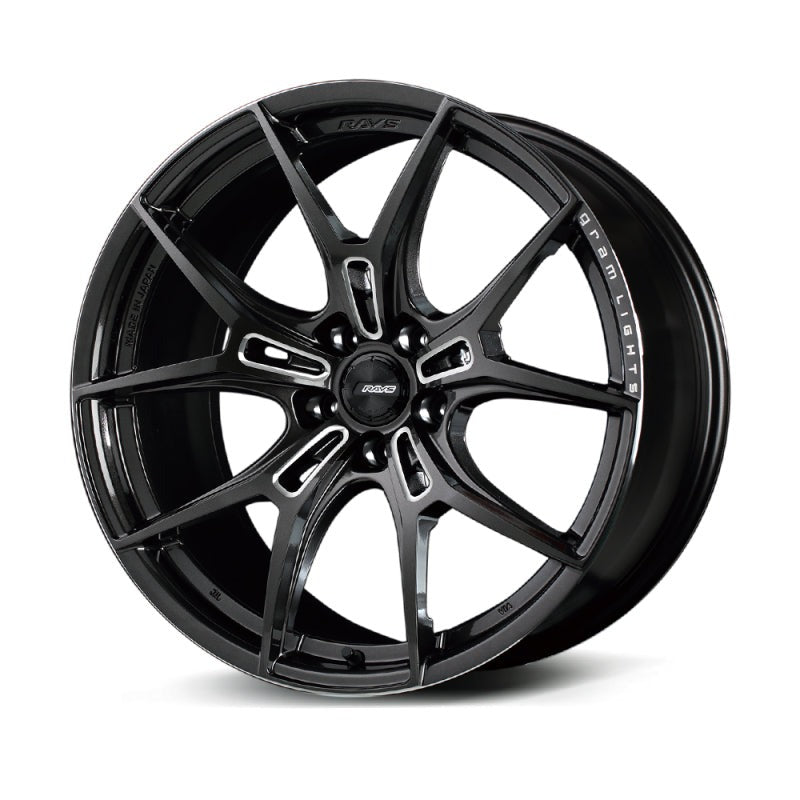 Gram Lights 57FXZ 19x9.5 +38 5x114.3 - Super Dark Gunmetal and Machining Rim Edge DC (Single Wheel)