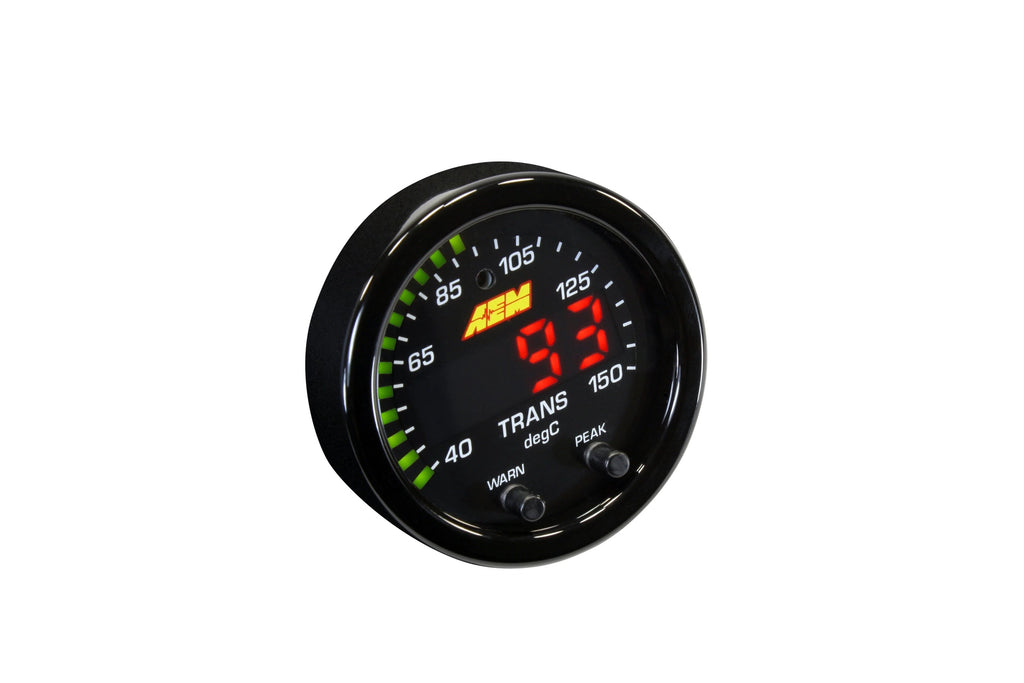 AEM X-Series Temperature Gauge Kit - 100-300F - Black Bezel / Black Face - Universal