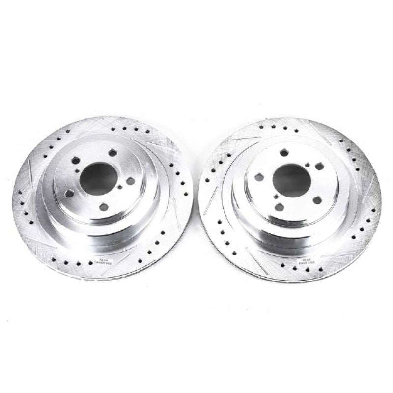 Power Stop Evolution Drilled & Slotted Rotors - Rear - 2006-2007 Subaru Impreza