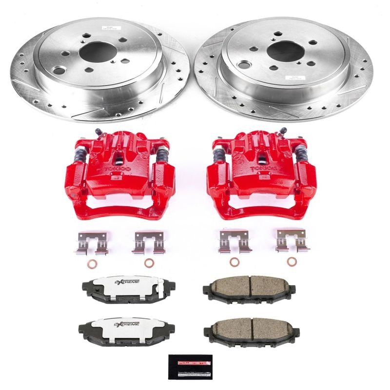Power Stop Z26 Street Warrior Brake Kit w/Calipers - Rear - 2010-2014 Subaru Legacy
