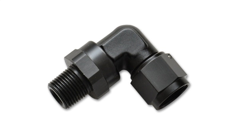 Vibrant Performance -8AN Female to 1/4inNPT Male Swivel 90 Degree Adapter Fitting, AN/NPT/ORB Performance Fluid Plumbing - Part 11386
