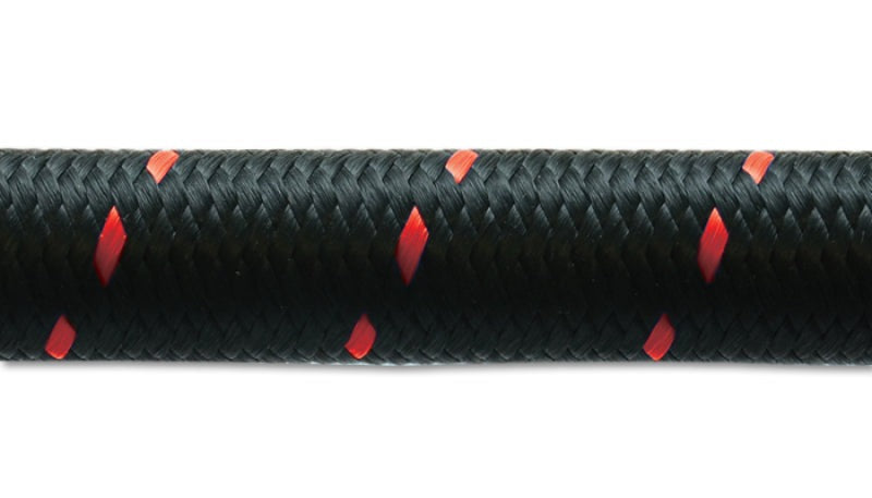 Vibrant Performance 20ft Roll of Black Red Nylon Braid Flex Hose, AN -12, Hose ID: 0.68in, Performance Hose & Fluid/Air Plumbing - Part 11982R