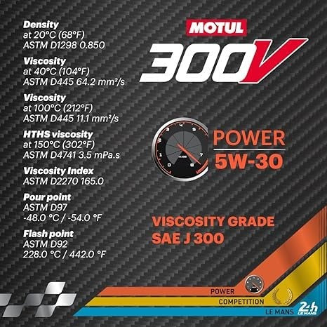 Motul 300V 5W30 Synthetic Motor Oil (2 Liter Can)