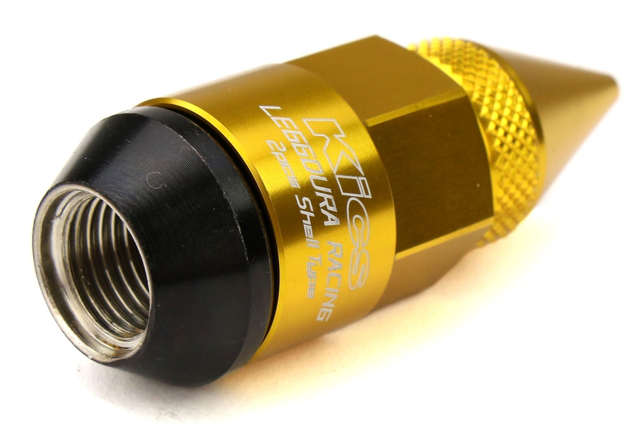 Project Kics Leggdura Racing Dangan Shell Type Lug Nut and Lock Set M12X1.25 Gold - Universal