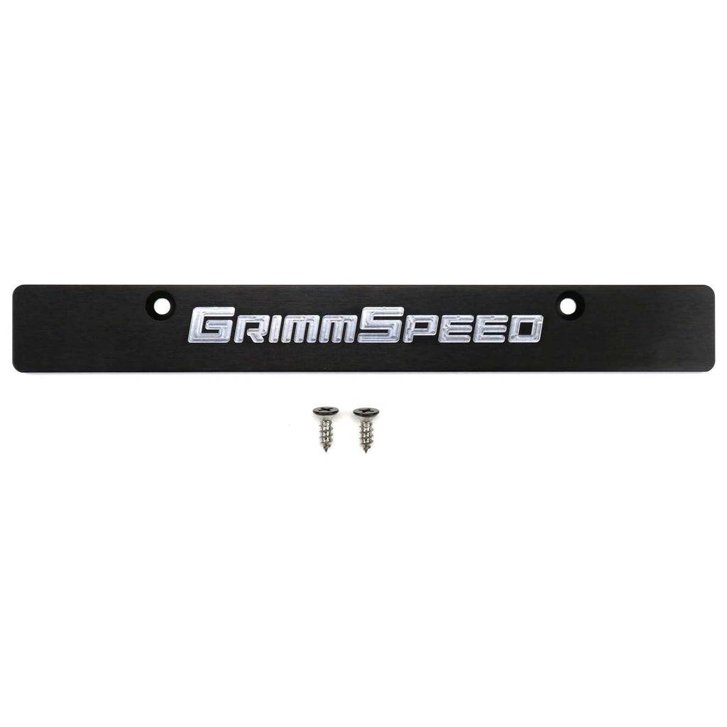 GrimmSpeed License Plate Delete Black/Silver - 2006-2014 Subaru WRX/STI