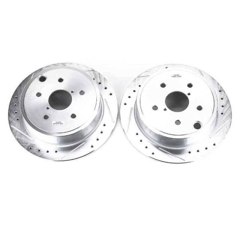 Power Stop Rear Evolution Drilled & Slotted Rotors - Pair - 2015-2021 Subaru WRX