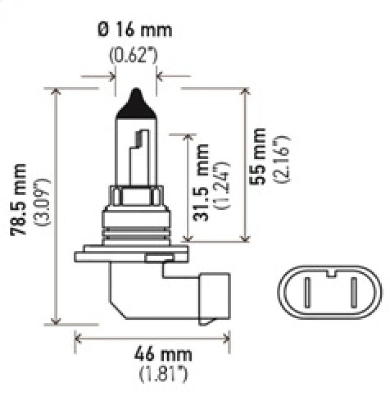Hella 9006 12V 55W Halogen Bulb - Universal