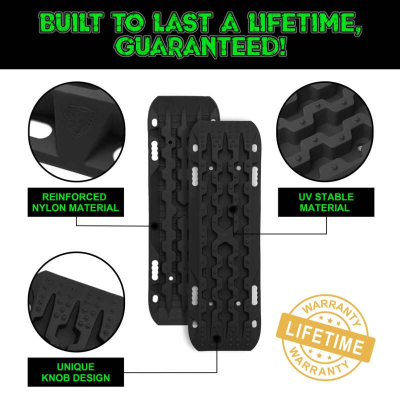 Rhino USA Recovery Traction Boards - Black (Pair)