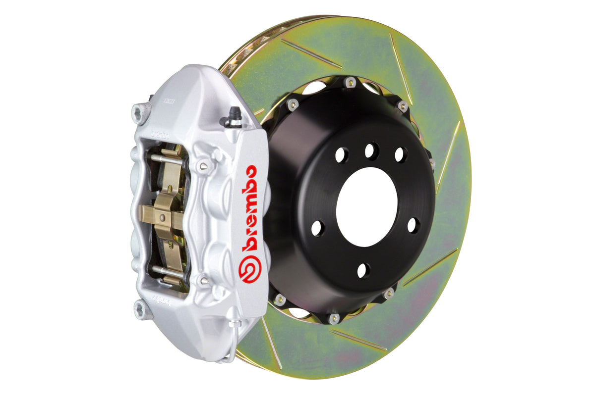 Brembo Gran Turismo Slotted Brake Kit 4 Piston 2-Piece Silver Rear - 2013-2021 Scion FR-S / Subaru BRZ / Toyota 86