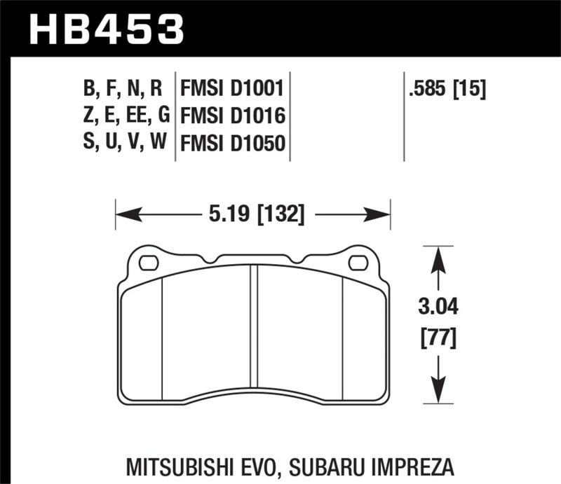 Hawk Front Brake Pads - 2004-2009 Subaru STI