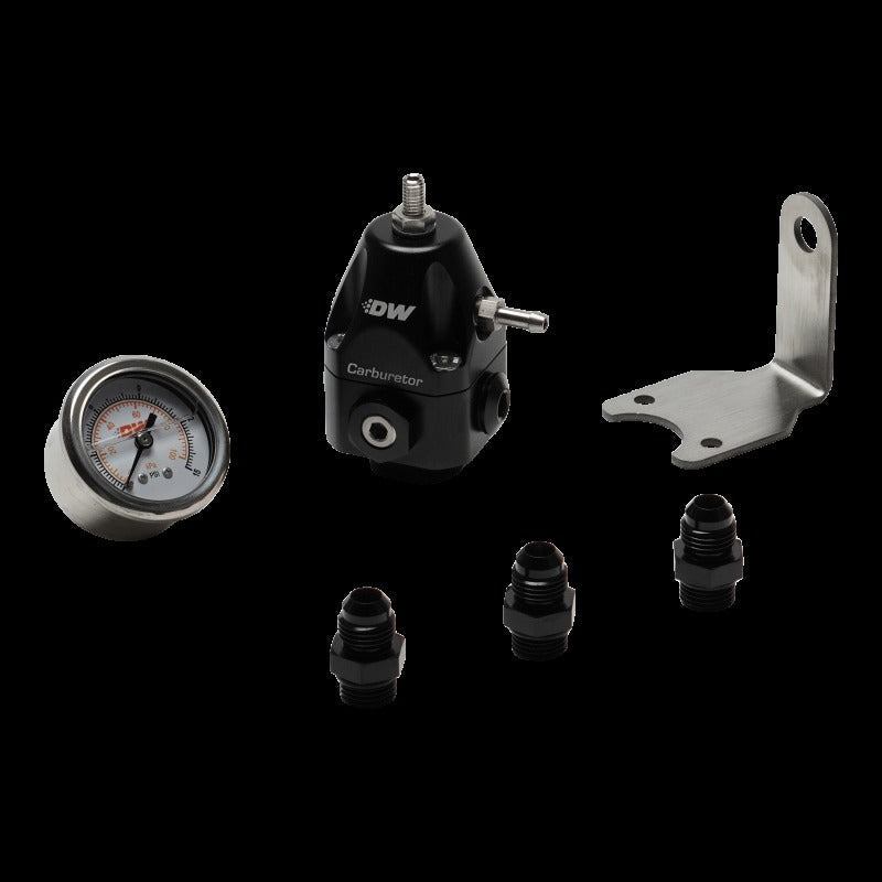 DeatschWerks DWR550C Adjustable Carburetor Regulator w/ 6AN Fittings and Gauge