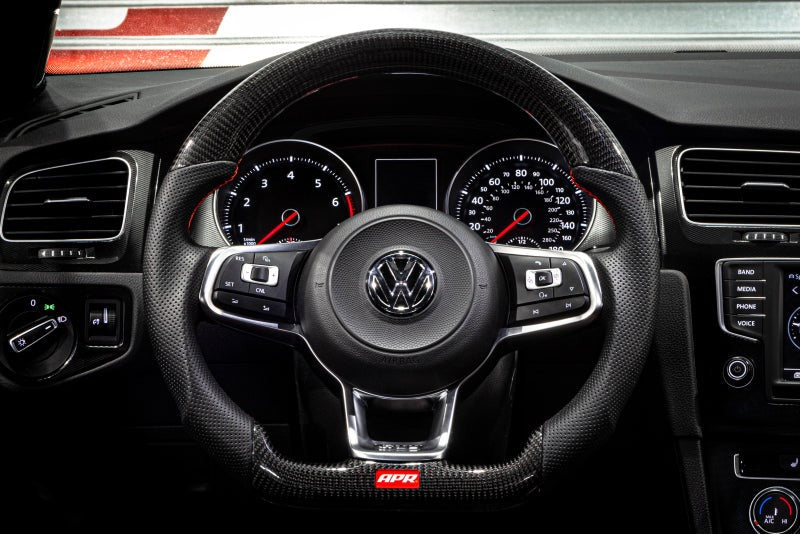 APR 15-26 Volkswagen Golf R/GTI/Jetta (MK7) Carbon Fiber/Red Stitch Steering Wheel (Non Paddles)