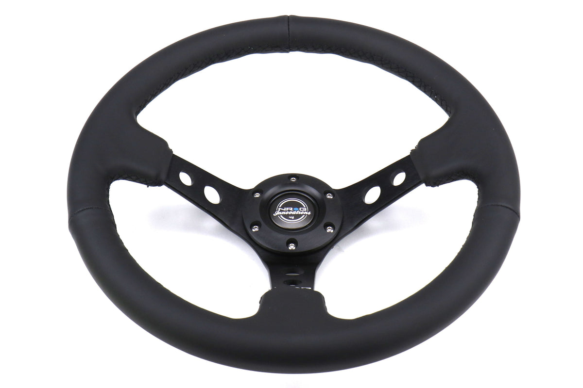 NRG Reinforced Steering Wheel 350mm 3in Deep Black - Universal