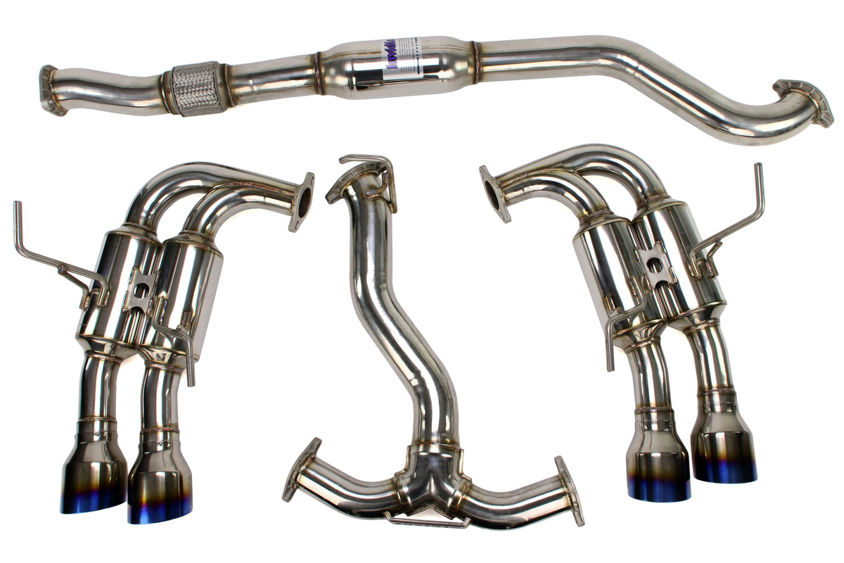 Invidia R400 Gemini Single Layer Cat Back Exhaust w/ Titanium Burnt Tips - 2015-2021 Subaru WRX / STI