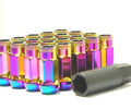 Wheel Mate Muteki SR48 Open End Locking Lug Nut Set of 4 - Red 12x1.25 48mm