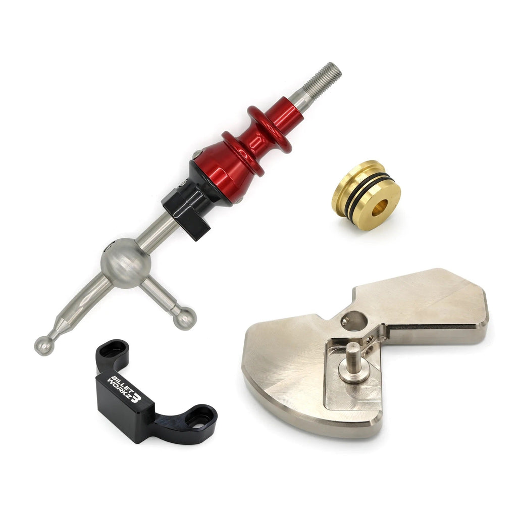 BilletWorkz Short Throw Shifter Kit with Black Shifter Stop - Red - 2015-2024 Subaru WRX