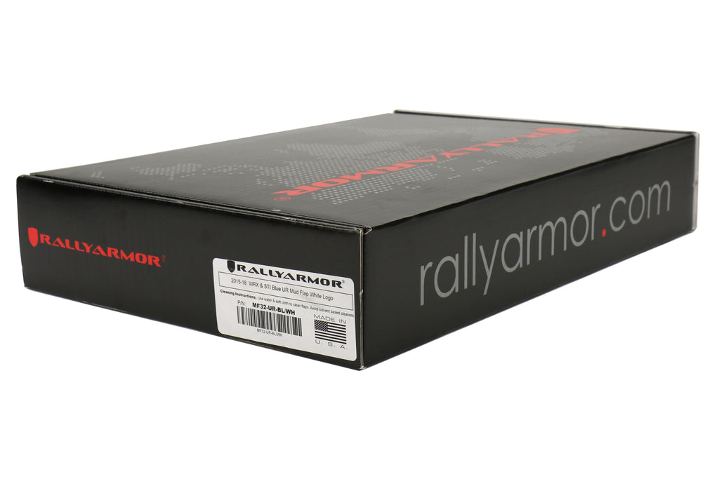 Rally Armor UR Mudflaps Blue w/ White Logo - 2015-2021 Subaru WRX / STI
