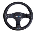 NRG Carbon Fiber Steering Wheel 350mm Black Rubber Horn - Universal