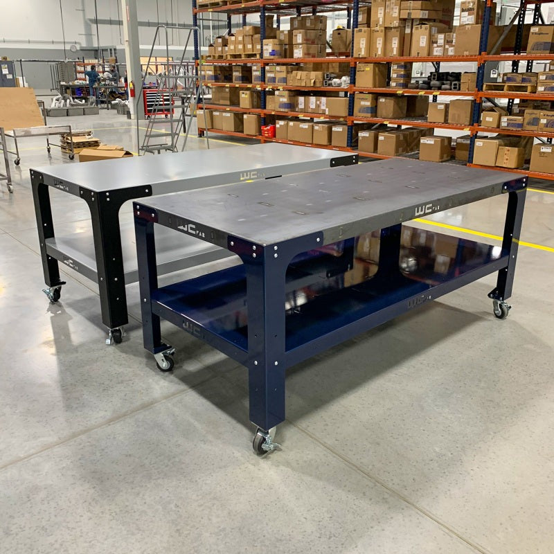 Wehrli Modular Steel Work Bench Top/Shelf Kit - 42in x 90in x .120in Thick (Stainless Steel & Grey)