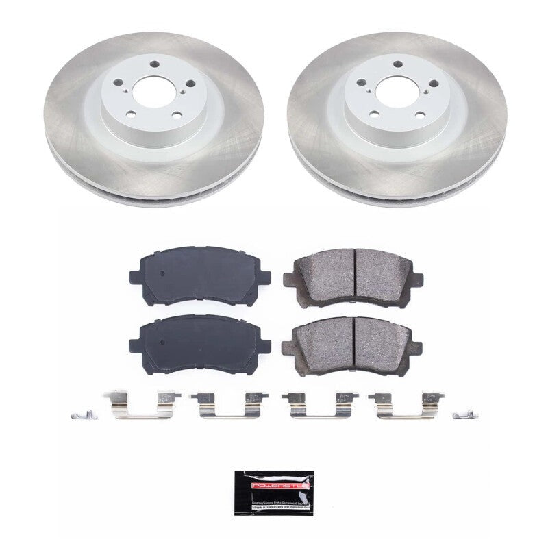 Power Stop Front Semi-Coated Rotor Kit - 2002-2003 Subaru WRX / 1998-2001 Forester
